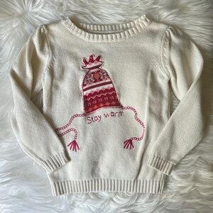 OshKosh Stay Warm Embroidered Winter Warm Knit Sweater Size 4t